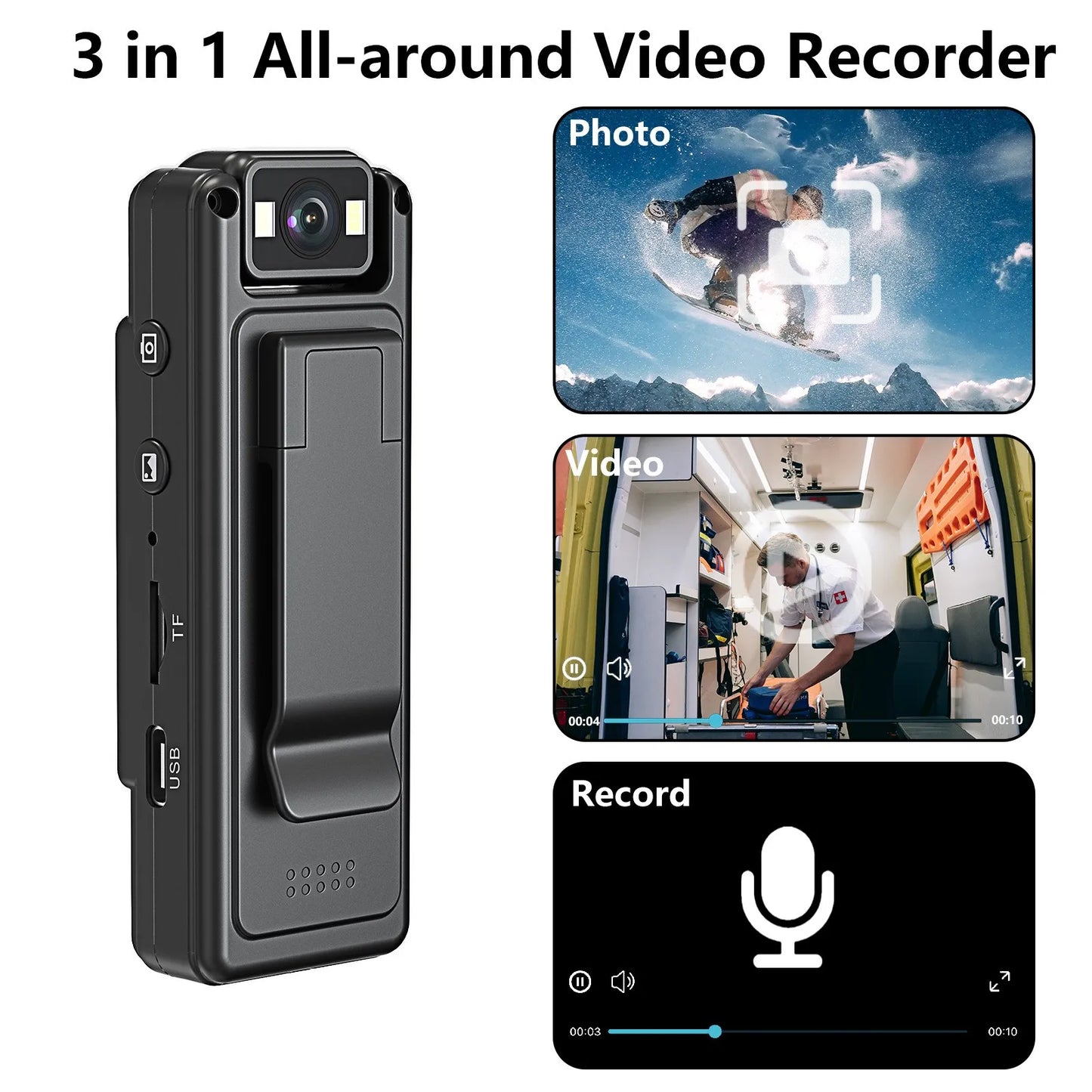 Mini Camera 1080P Portable Digital Video Recorder Worn Police Small Body Cam Night Vision DV Miniature Camcorde