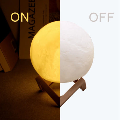 8cm Moon Lamp LED Night Light With Stand Starry Lamp Bedroom Decoration Night Lights Room Decor for Kids Gifts Moon Lamp