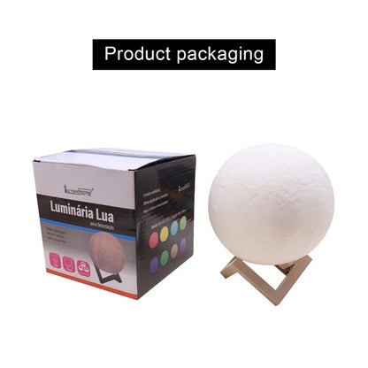 8cm Moon Lamp LED Night Light With Stand Starry Lamp Bedroom Decoration Night Lights Room Decor for Kids Gifts Moon Lamp