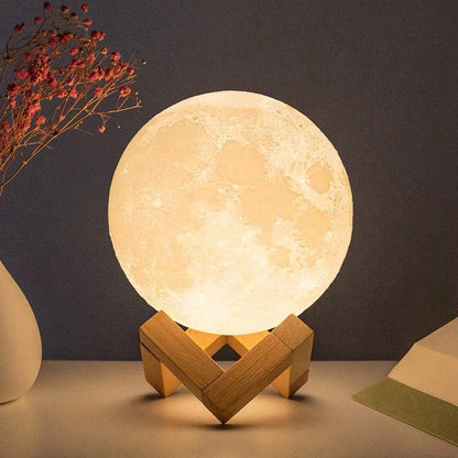 8cm Moon Lamp LED Night Light With Stand Starry Lamp Bedroom Decoration Night Lights Room Decor for Kids Gifts Moon Lamp
