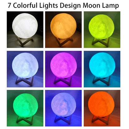 8cm Moon Lamp LED Night Light With Stand Starry Lamp Bedroom Decoration Night Lights Room Decor for Kids Gifts Moon Lamp