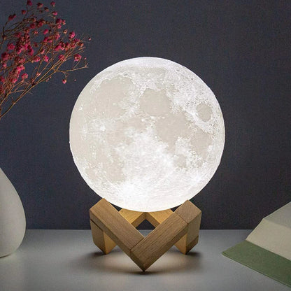 8cm Moon Lamp LED Night Light With Stand Starry Lamp Bedroom Decoration Night Lights Room Decor for Kids Gifts Moon Lamp