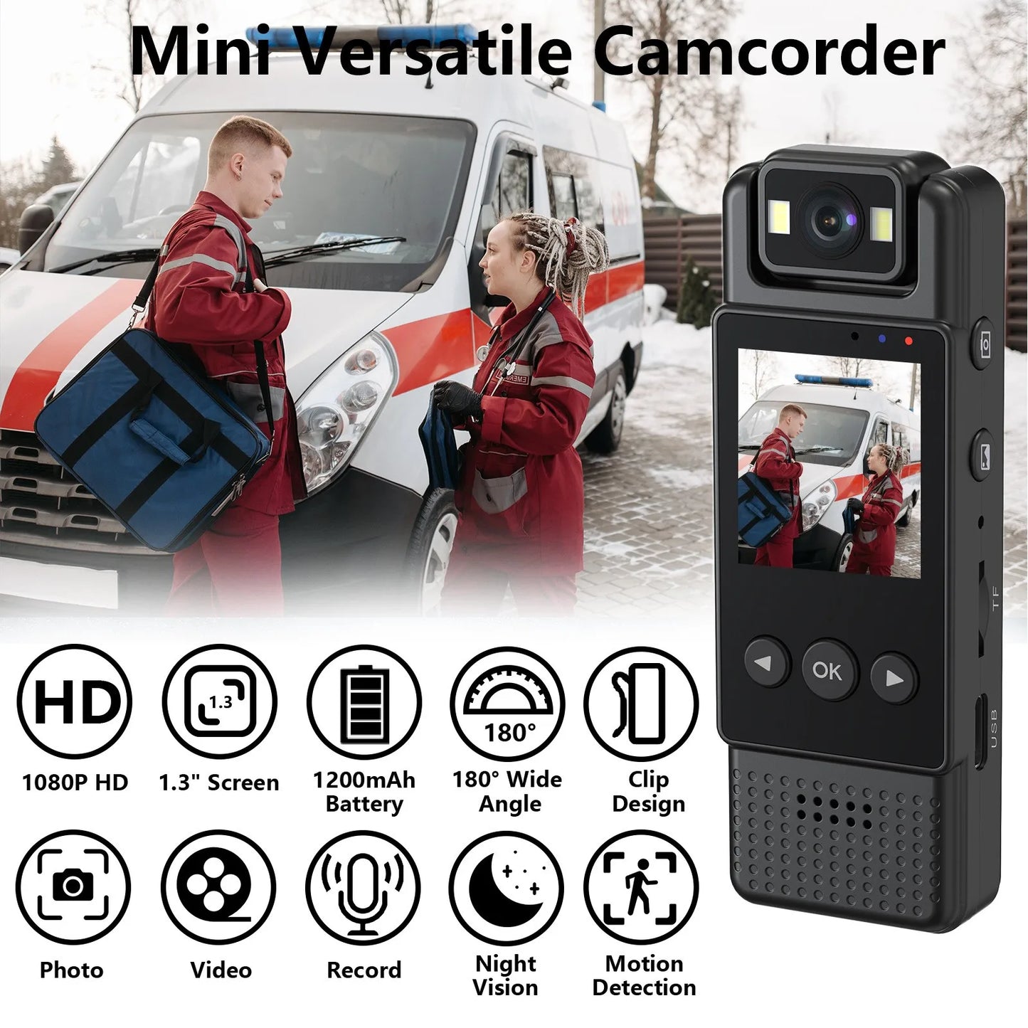 Mini Camera 1080P Portable Digital Video Recorder Worn Police Small Body Cam Night Vision DV Miniature Camcorde